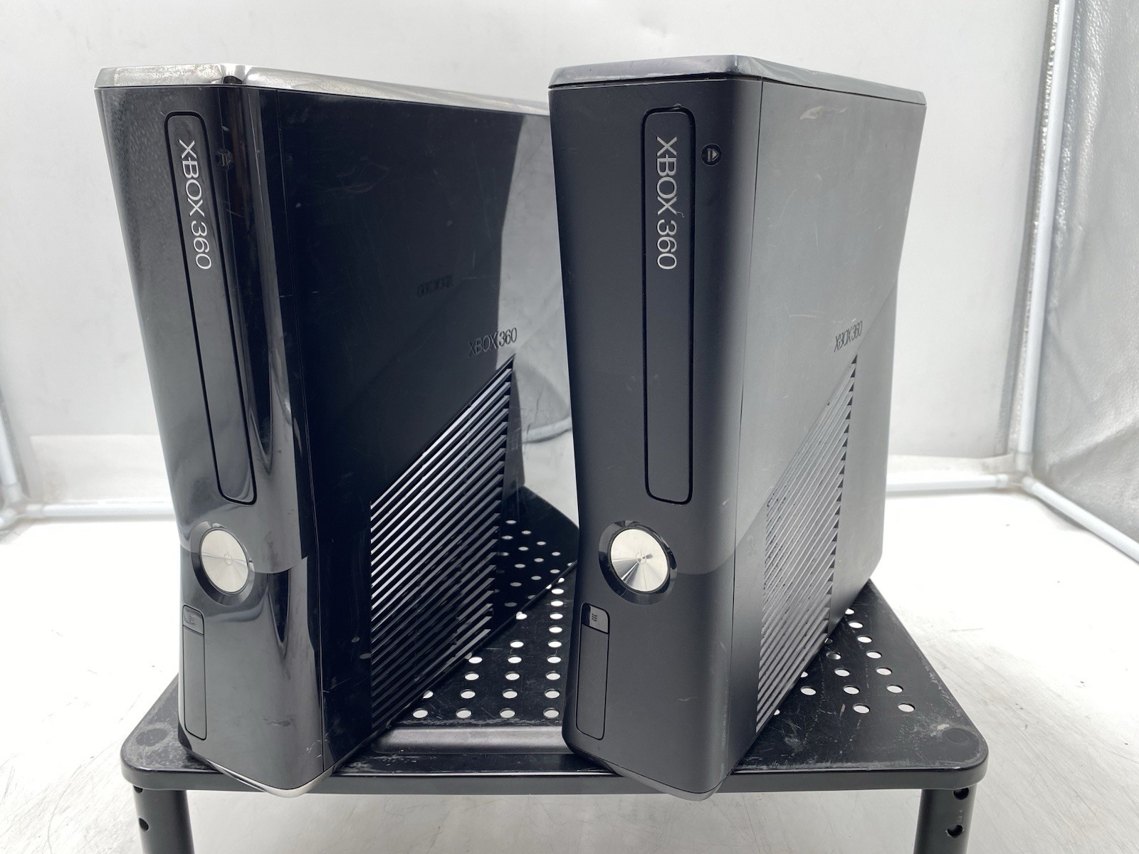 Lot of 2 Microsoft Xbox 360 S 250 GB Console Matte / Glossy | No AC Adapters