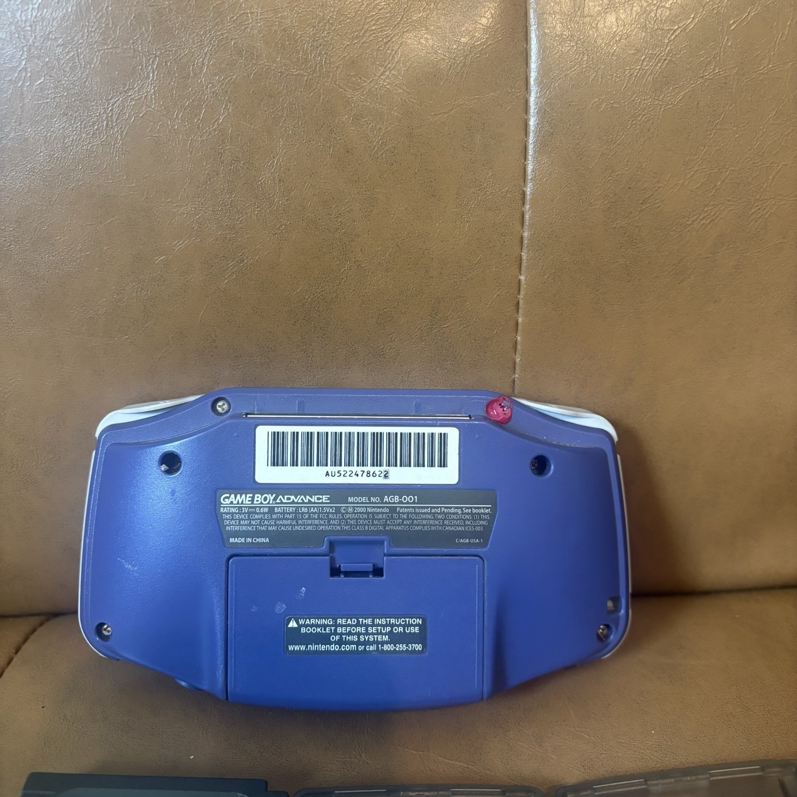 Nintendo Game Boy Advance Handheld System Indigo Bundle Purple Tested & Works!