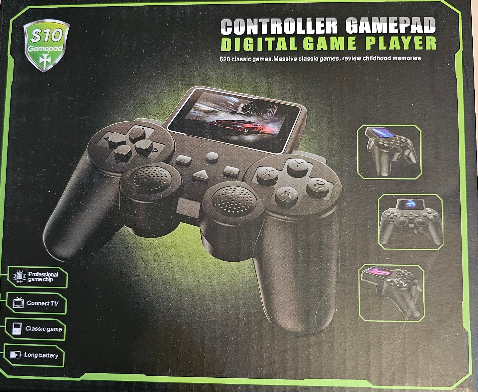 S10 Retro Games Controller, 520 In 1, Built-in 2.4″ Screen, PS Gamepad, 8bit New