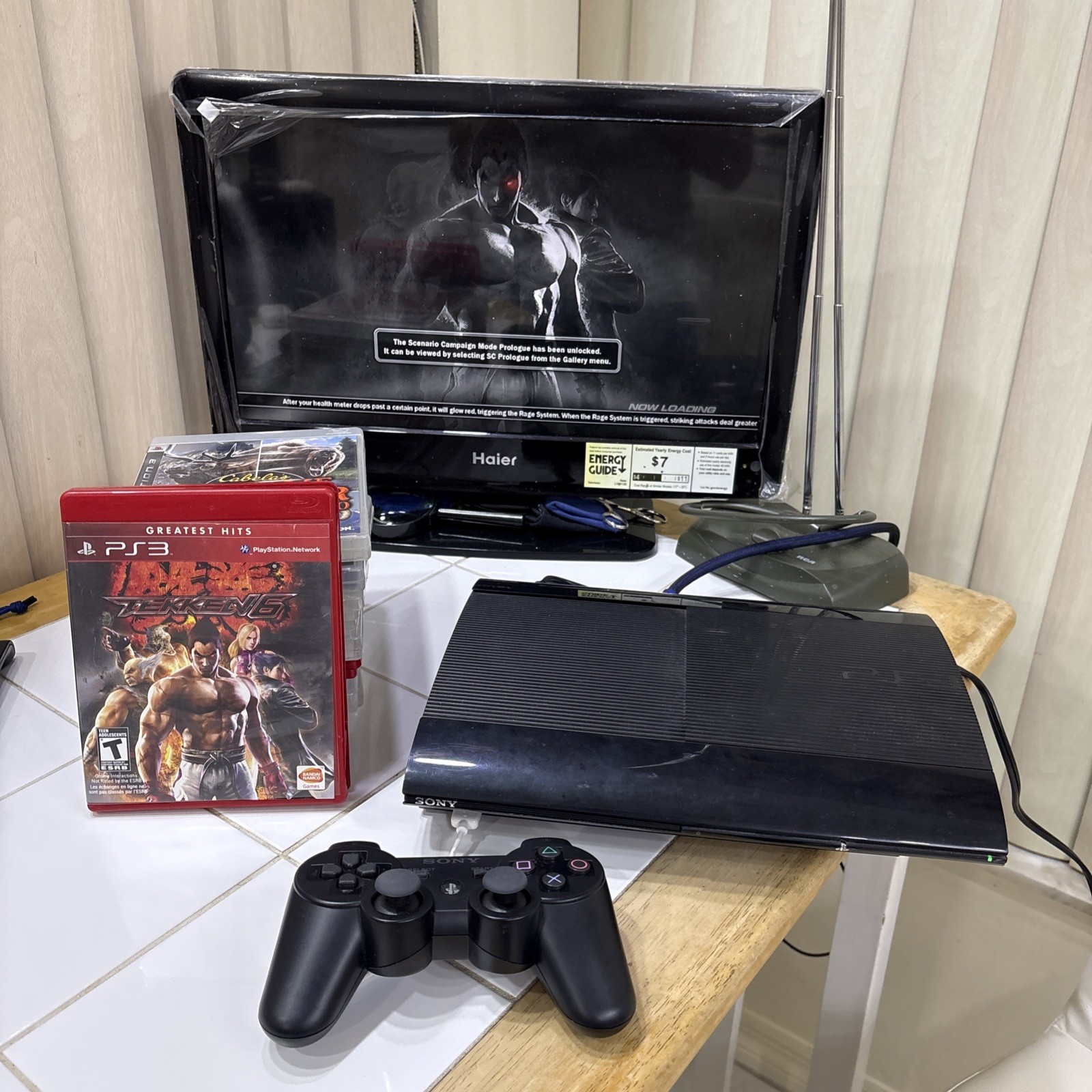 PS3 Super Slim 250GB Console Bundle CECH-4001B w/Controller And Bundle Games