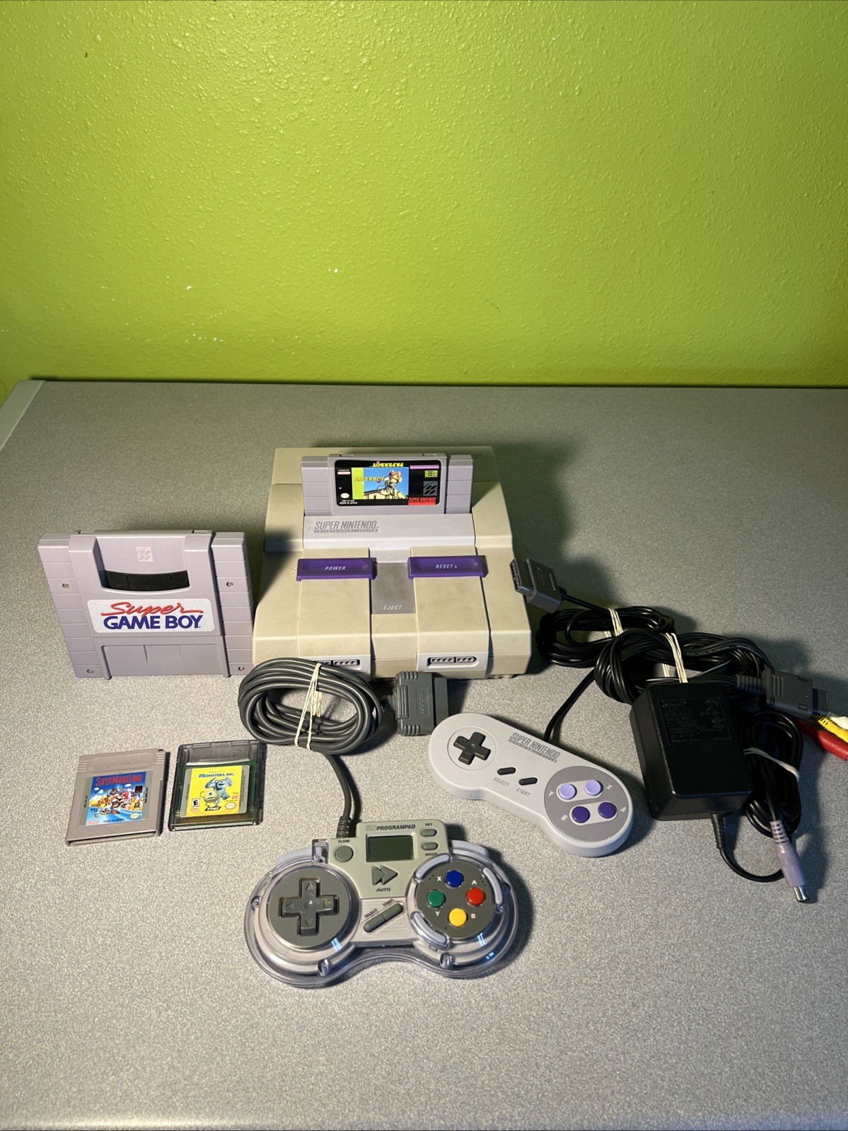 Super Nintendo Console System With 3 Game Controllers SNES Bundle Game Boy