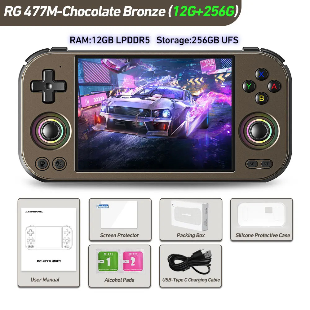ANBERNIC RG 477M Handheld Game Console 5300mAh Android 14 RG477M 4.7-inch Gifts