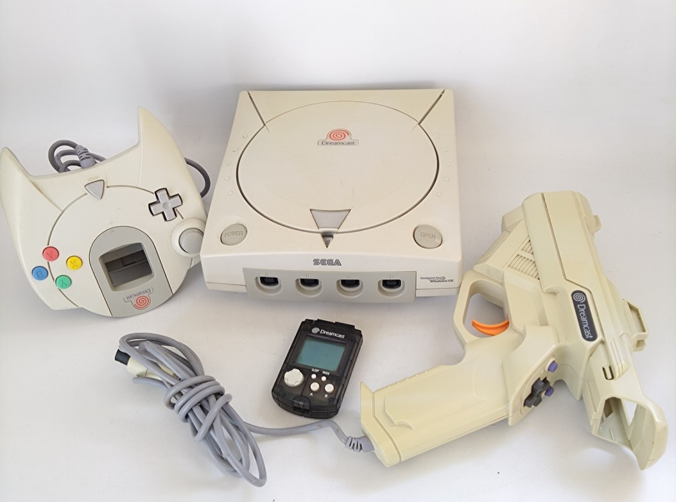Sega Dreamcast HKT-3000 Console System Set, Light Gun, House of Dead, UNTESTED