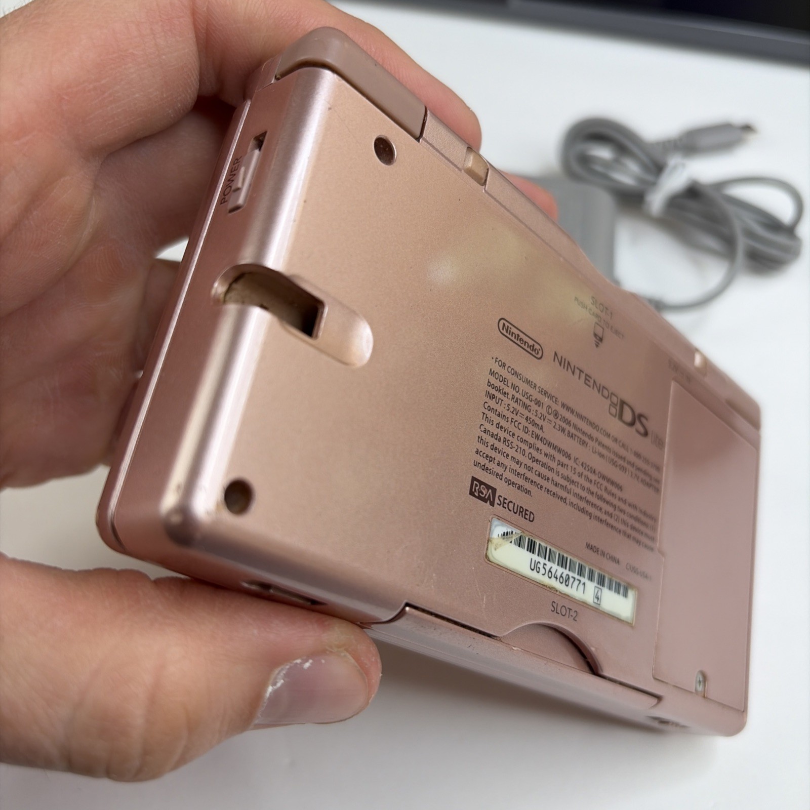 Nintendo DS Lite Rose Pink Handheld Console US Model w/ Charger Tested