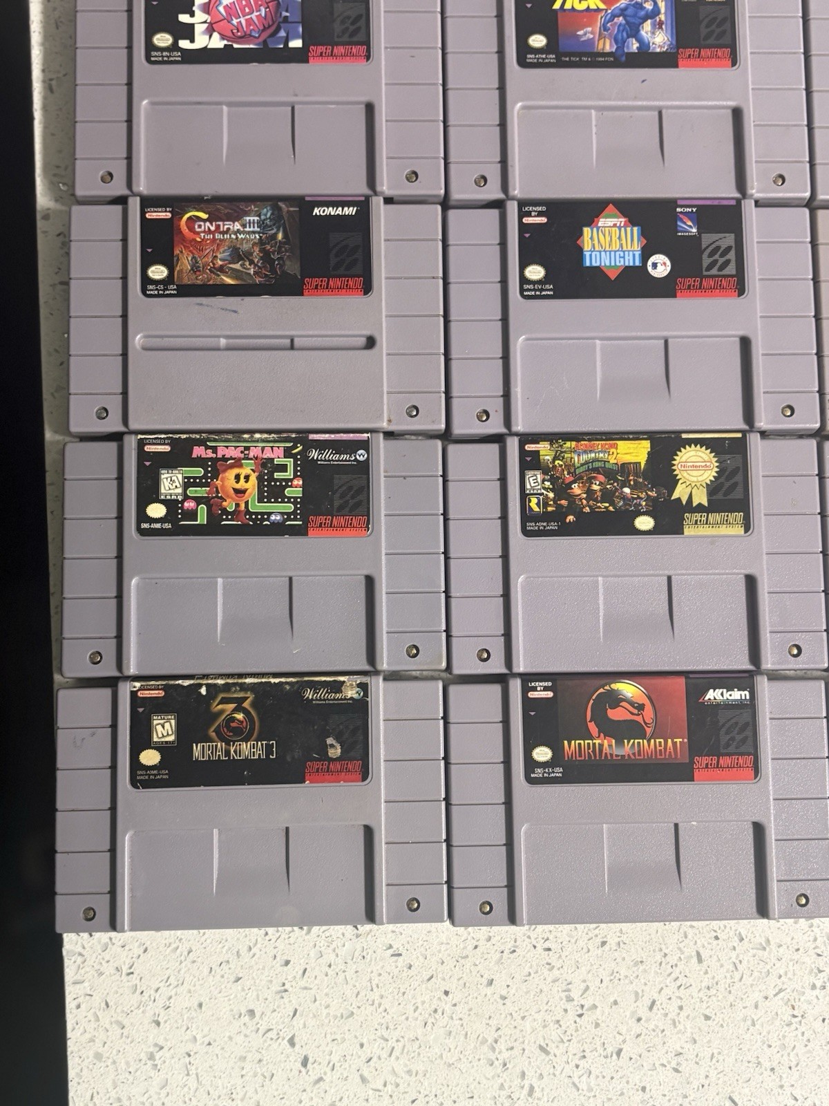 Super Nintendo SNES Bundle 16 Games Contra 3 TMNT 4 MariokartTested Working Read