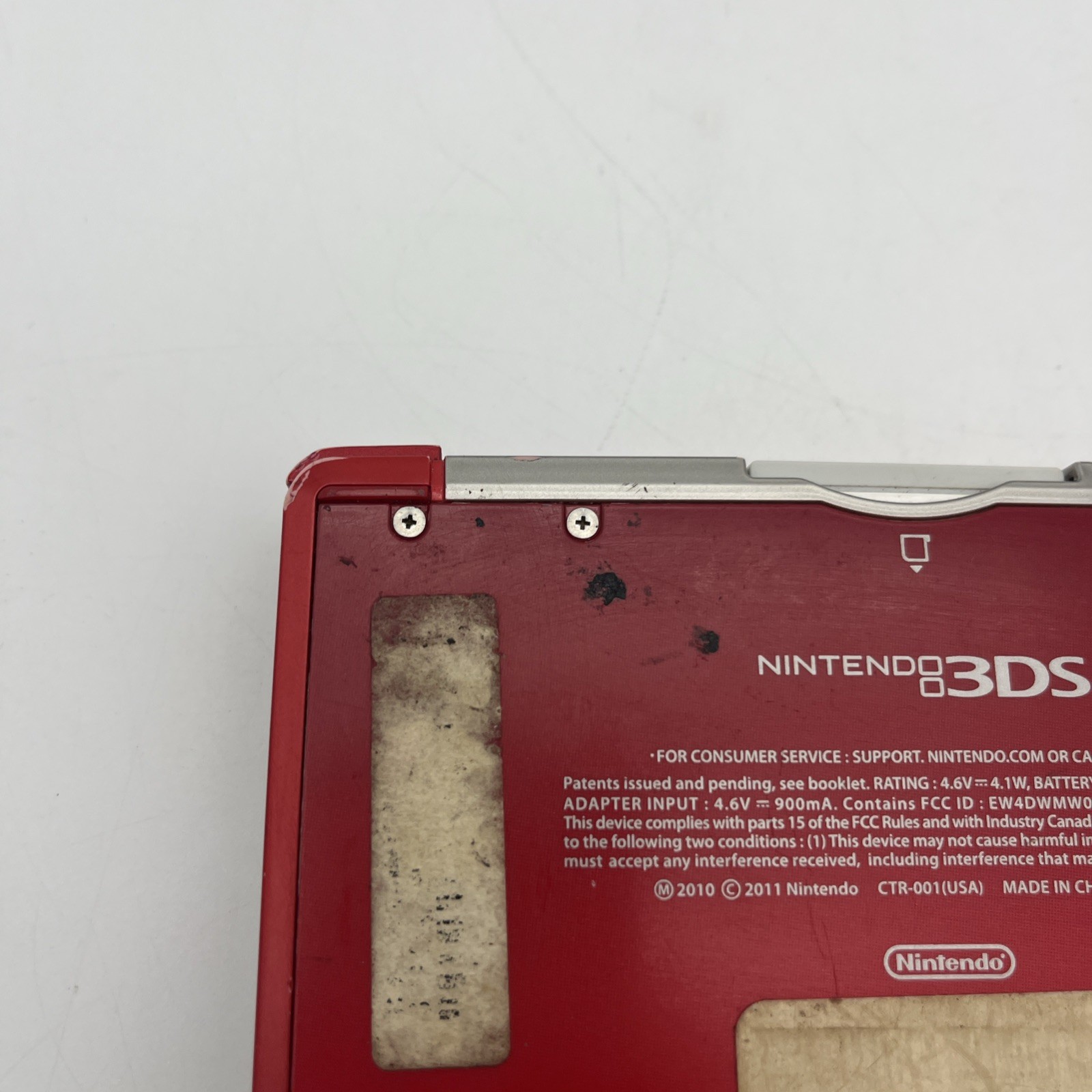 Nintendo 3DS Flame Red Handheld Console System CTR-001 w/ Zelda Tested READ