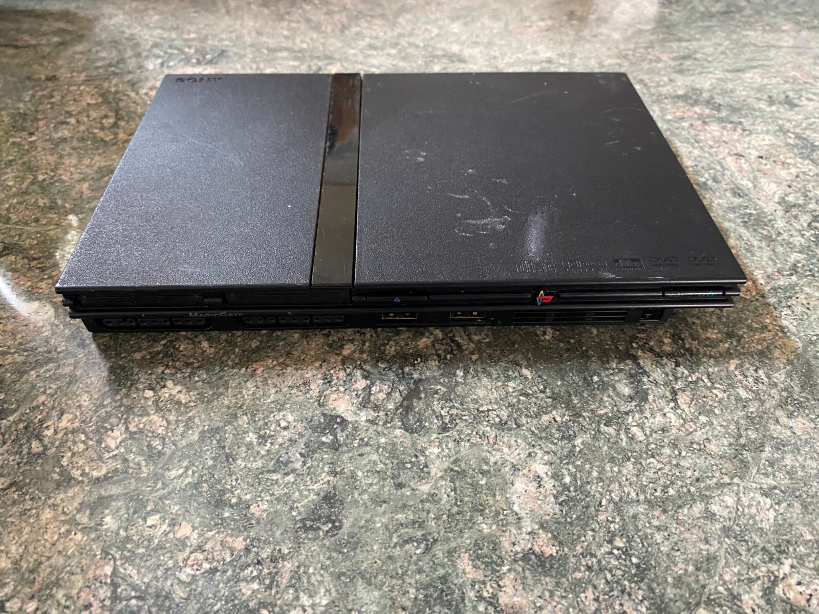Sony PlayStation 2 Slim Black Console Only works as PS1 Parts/Repair SCPH-77001