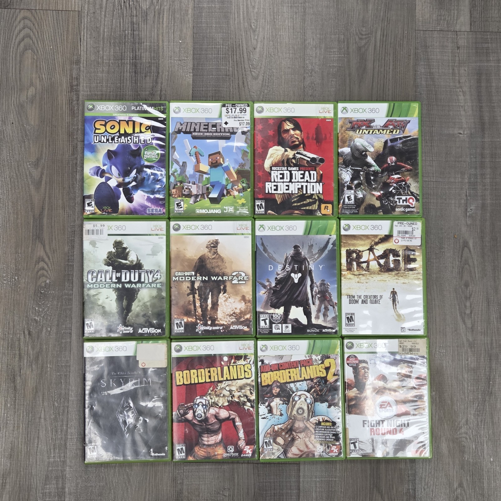 Microsoft Xbox 360 S Slim 500GB Console Model 1439 Bundle W/ 12 Games LOT
