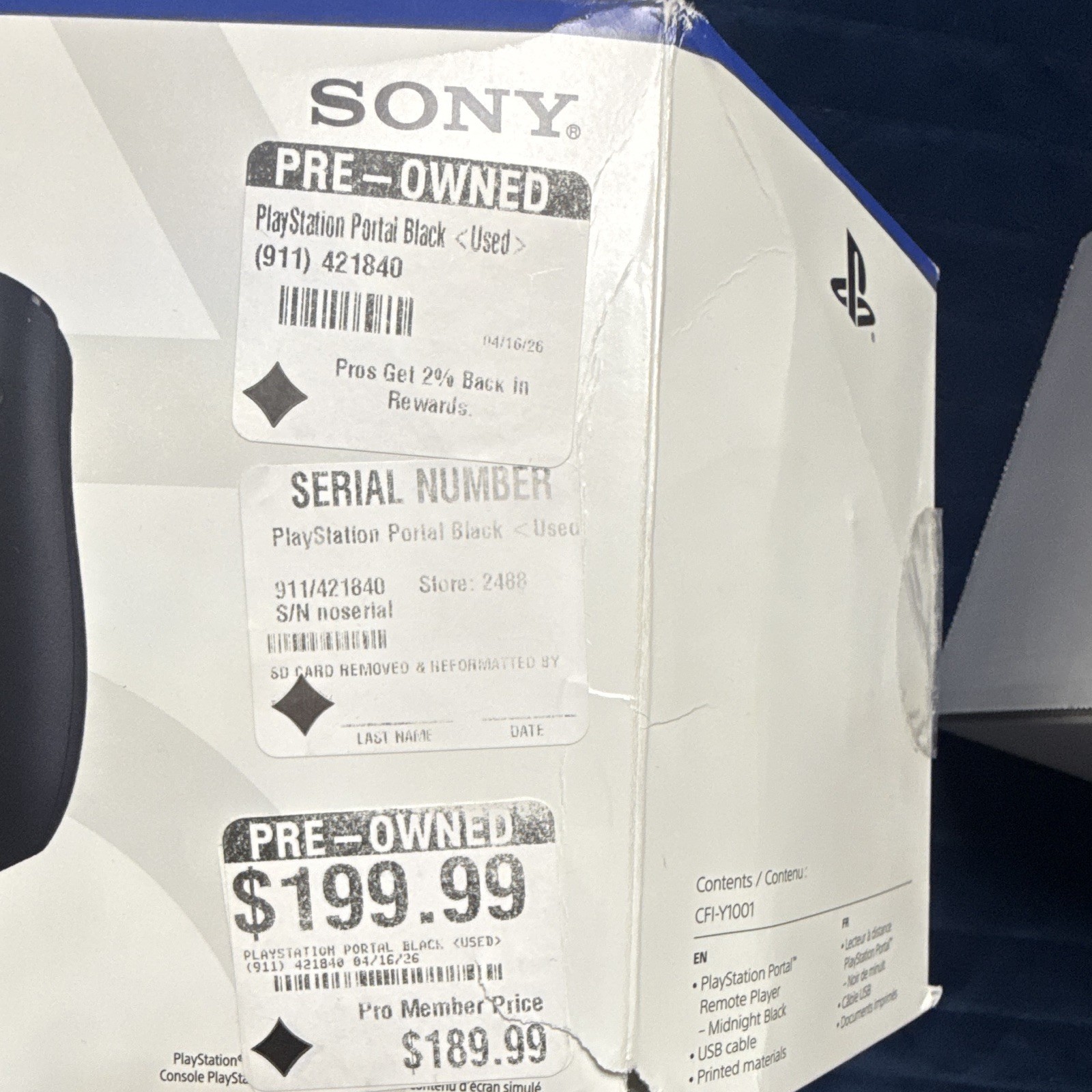 Sony PlayStation Portal Remote Play Handheld for PS5 Black/White CFI-Y1001