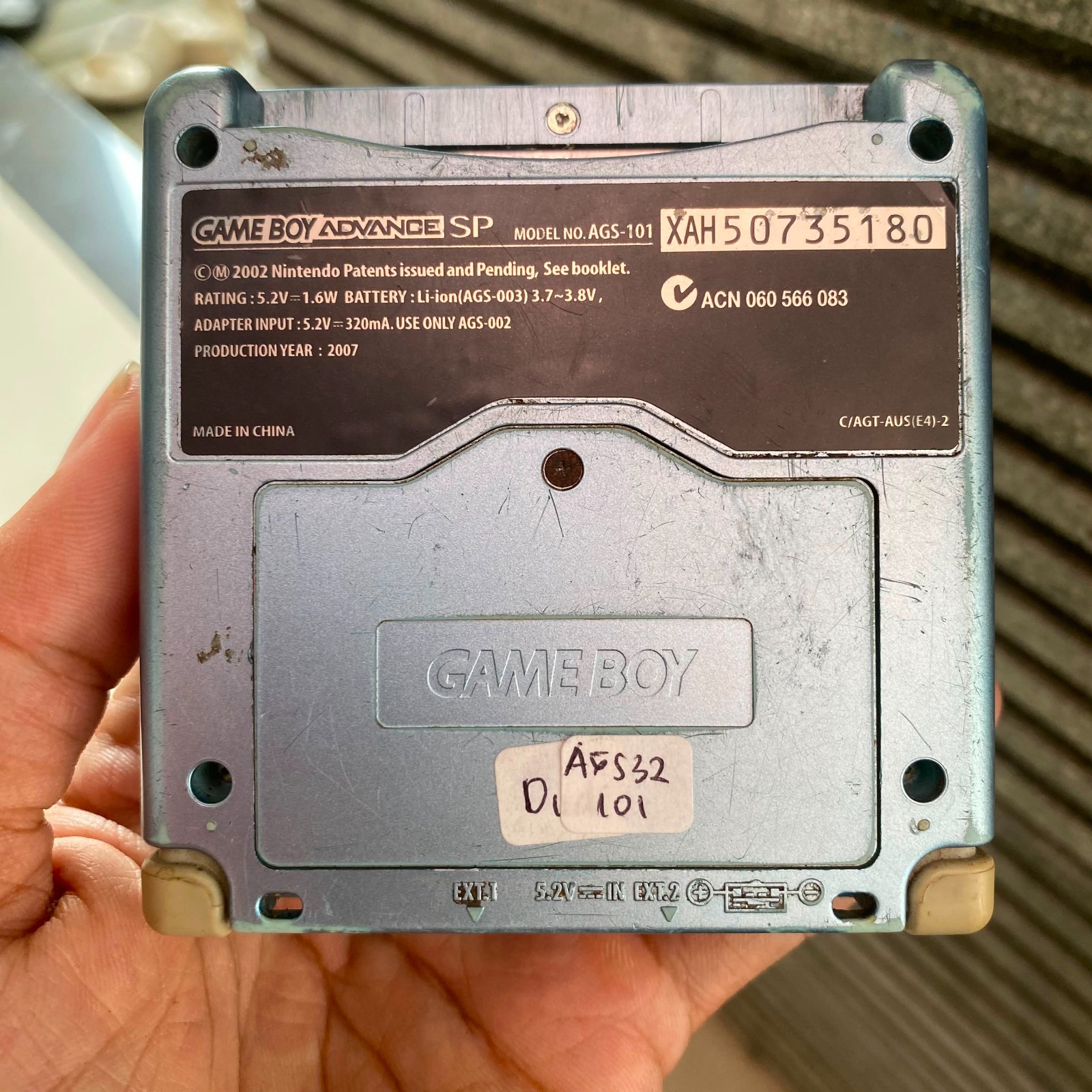 Nintendo Game Boy Advance SP AGS-101 Console Aqua Blue – See Photos