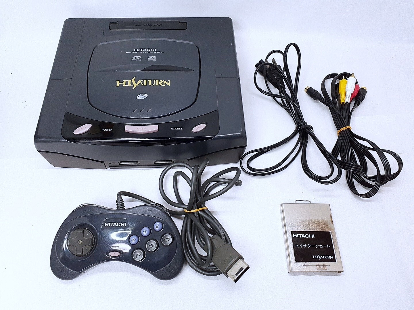 Hitachi Hi Saturn console + Movie Graphics card Controller set NTSC-J Tested