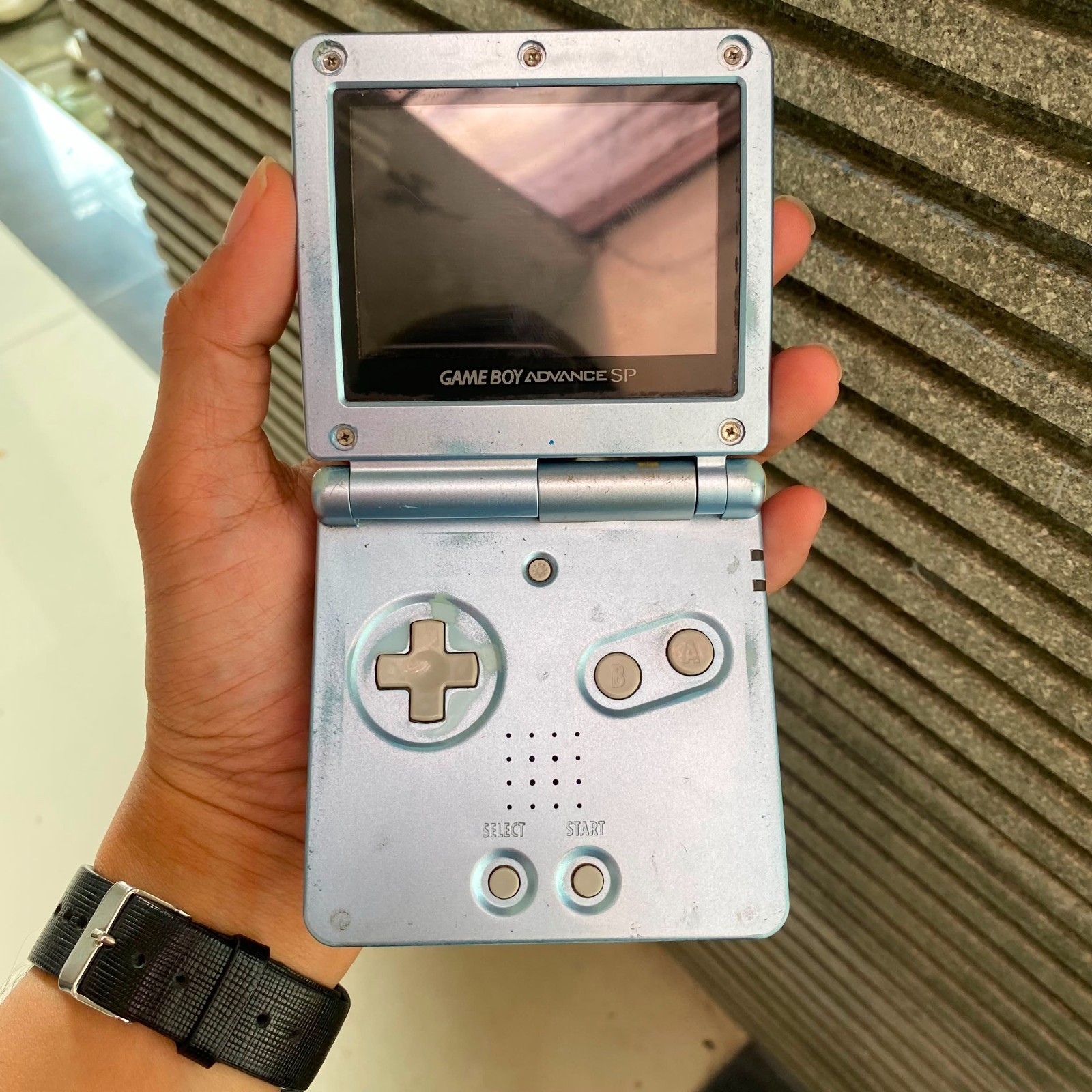 Nintendo Game Boy Advance SP AGS-101 Console Aqua Blue – See Photos