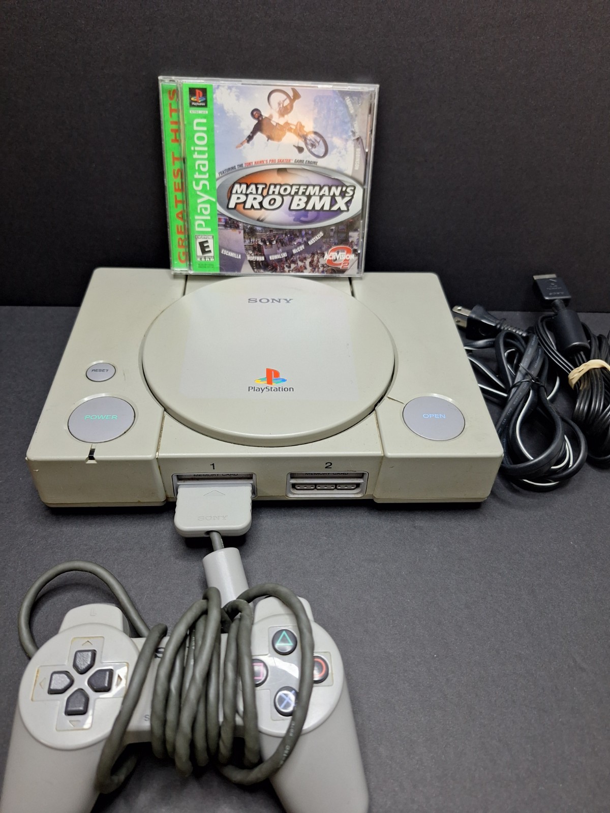 Sony PlayStation 1 PS1 Console SCPH-7001 W’ Controller Matt Hoffman Game Tested