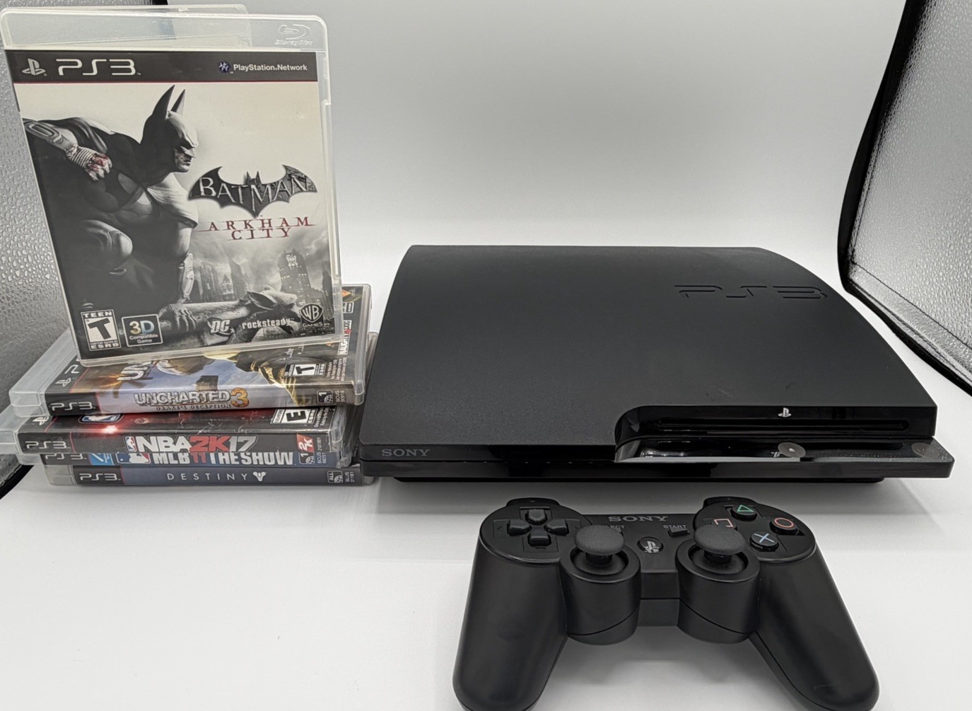 Sony PS3 Slim 250GB SSD Refurbished New Thermal Paste 5 Games OEM Controller