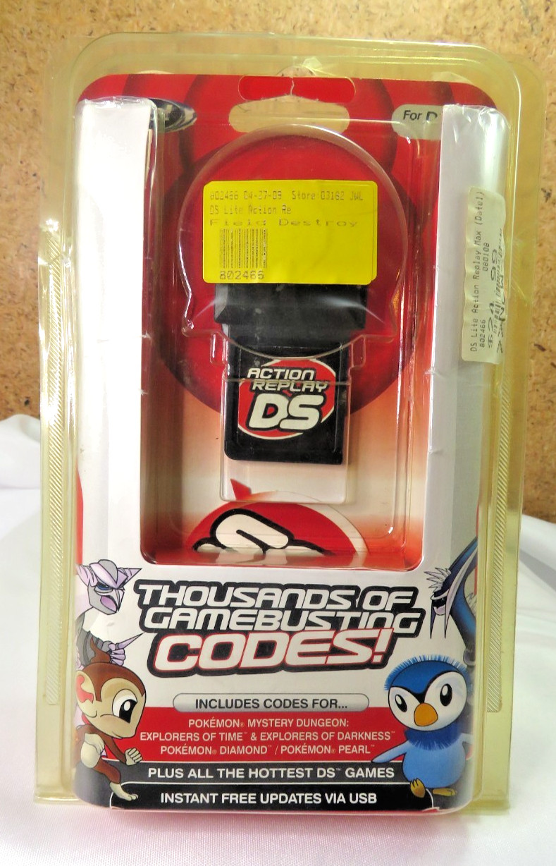 Action Replay DS for Nintendo DS w/ Cart Disc & Cable UNTESTED in Blister Pack