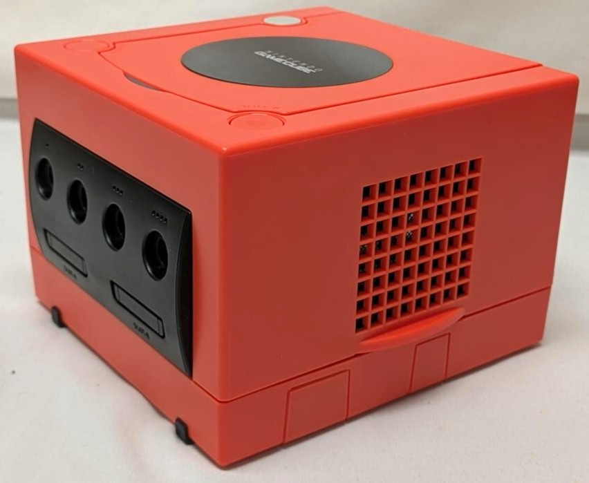 Nintendo GameCube RED-ORANGE Housing Gaming Console DOL-001 System Bundle NGC